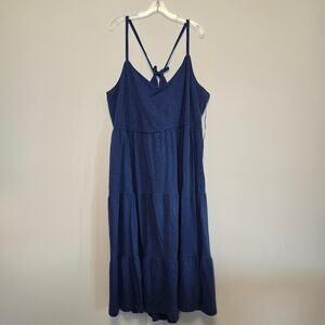 NWT Old Navy Women's Blue Tiered Sleeveless Midi Cami Swing Dress Plus Size 4X